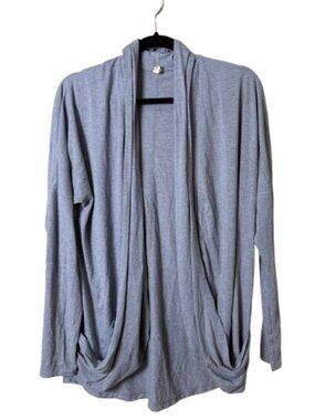 LUCY Athleisure Athletic Open Front Knit Cardigan Top Sweatshirt Grey Size large